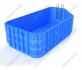 Полипропиленовый бассейн Ереван mini. 5х2.5х1.7. нержавейка. скиммерный. . 5 мм