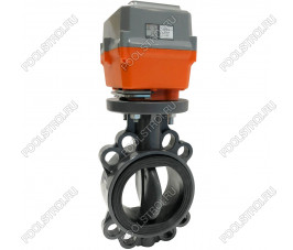 Дисковый поворотный затвор Aquaviva с электроприводом EPDM On-off d63 24VAC/DC