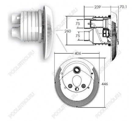 Противоток AquaViva WTB300T Kit (380V, LED, 60m3, 3kW, 4HP) вал AISI 316