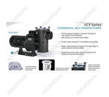 Насос Hayward HCP40553E KAN510 T1.B IE3 (380В, ПФ, 76м³/ч*10м, 4.71кВт, 5.5лс)