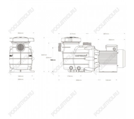 Насос Hayward PL 81007 (220В, 17.2м³/ч, 1.5лс)